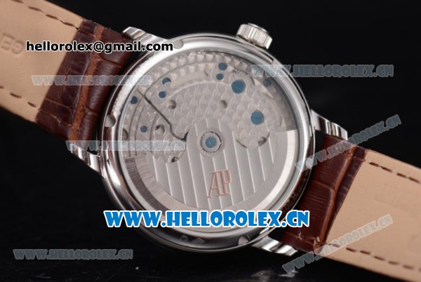Audemars Piguet Jules Audemars Skeleton Tourbillon Asia ST25 Automatic Steel Case Brown Dial Roman Numeral Markers and Brown Leather Strap - Click Image to Close